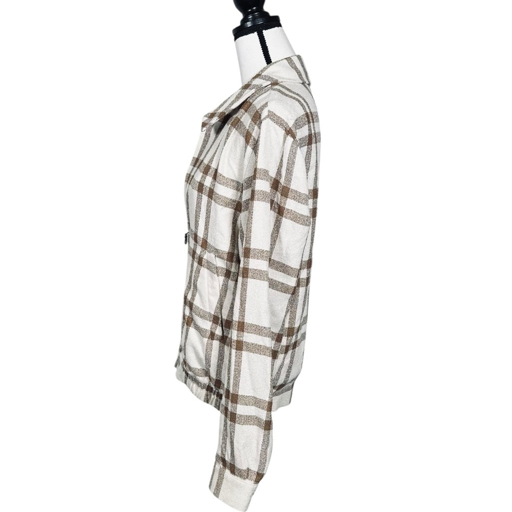 ASOS Design Brown Plaid Zip Up Jacket - Picture 2 of 6